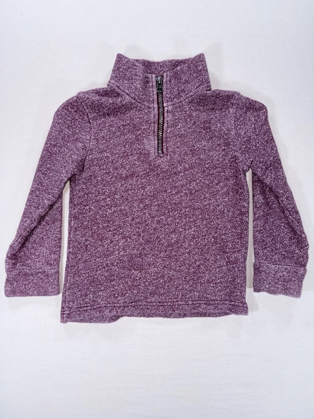 The Children's Place Boys 1/4 Zip Pullover Sweatshirt Maroon Marl 4T EUC
